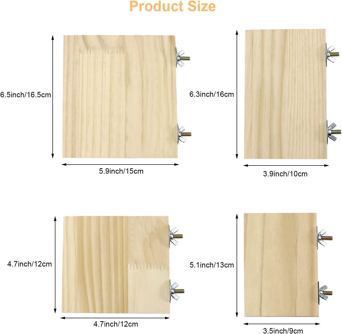 2pcs Bird Perch Platform Flat Stand Beak Paw Grinding Wood for Parrot Parakeet Cockatiel Lovebird Conure Finch Budgie