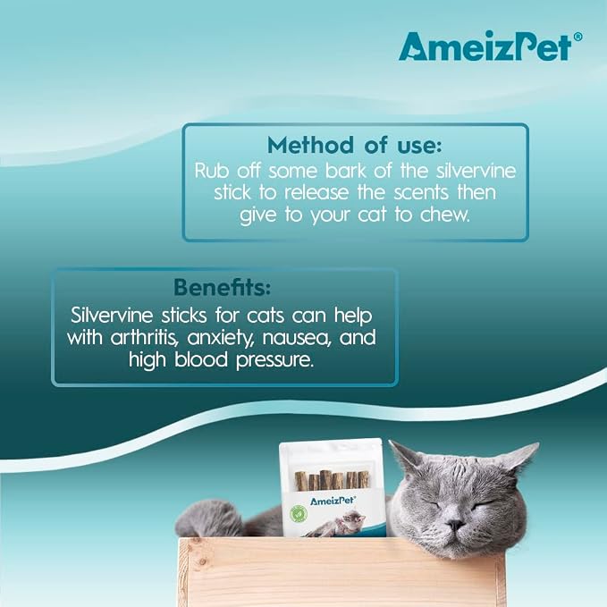AmeizPet Silvervine Sticks for Cats 6 pcs & 12 pcs Packages