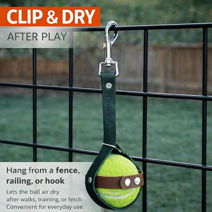 Hands Free Dog Walking Kit - Army Green Magnetic Treat Pouch and Tennis Ball Holder Bundle