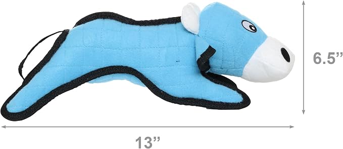 TUFFY® : 2 Pack Cow Dog Toy: Ultra Durable Plush Toy with Multiple Layers & Reinforced Seams, Washable and Floats, Original Construction