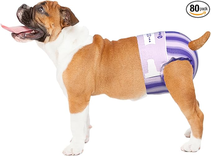HONEY CARE Petrichor Female Dog Diaper, Camellia Fragrance, Emits Fresh Scent While Absorbing Urine, Thin & Breathable, 2 Fashion Designs in 1 Package, S, 80 Count
