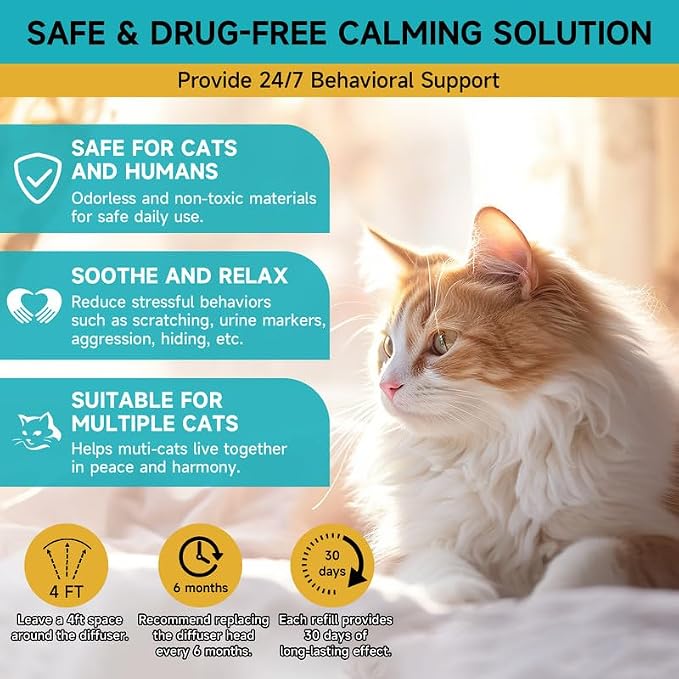 Woyamay Cat Calming Diffuser & Dog Probiotic Chews Bundle – Stress & Behavior Support for Multi-Pet Homes – Calm Anxiety, Support Digestion, Soothe Licking, Barking, and Upset Stomachs