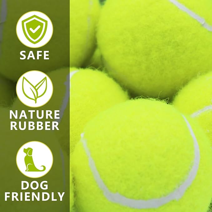 Magicorange Dog Tennis Balls,90 Pack 2.5 inch Floatable Squeaky Tennis Balls for Fetch Exercise, Natural Rubber Squeaky Dog Ball Training Safe (Multicolor)