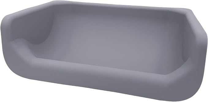 Fluff Trough Elevated Dog and CAT Feeder, Gray, X-Large
