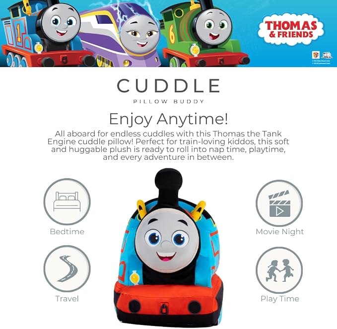 Thomas & Friends Engine Train Kids Bedding Super Soft Plush Cuddle Pillow Buddy, (Officially Licensed Product) By Franco