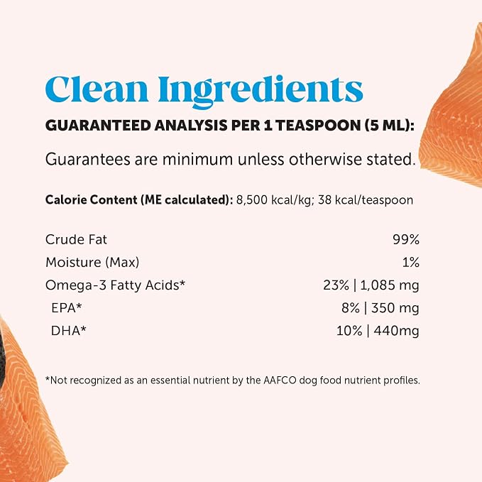 Wild Alaskan Salmon Oil for Dogs & Cats - Omega-3 Fish Oil with EPA + DHA Omega Fatty Acids, Sockeye Salmon, Skin & Coat Support, Pure Food Topper, Supports Joints, Brain & Heart Health - 32 oz