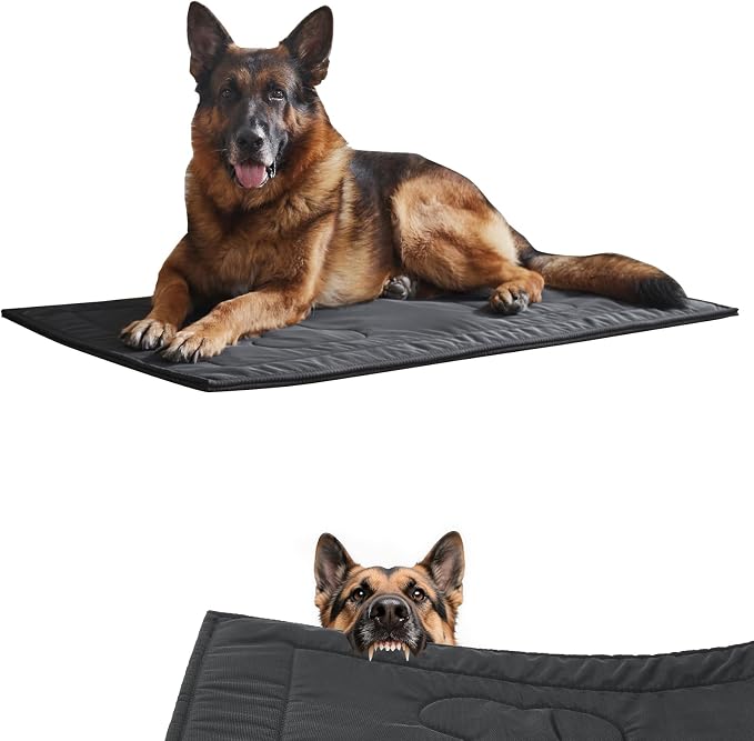 Chew Proof Dog Crate Pad - Indestructible Durable Dog Bed for Aggressive Chewers, Machine Washable & Waterproof Indoor Outdoor Tough Kennel Pad for Large Dogs (X-Large (28"x47"))