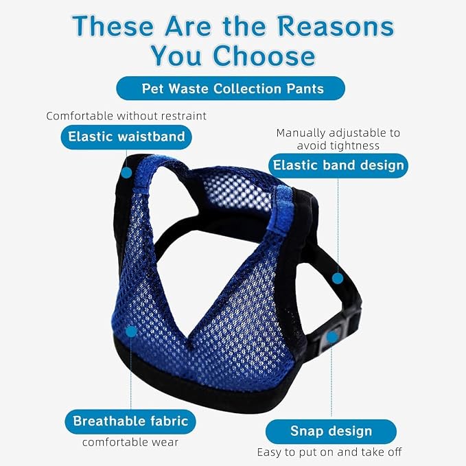 Wearable Waste Collection Bag For Small Elderly Dogs - Convenient Dog Poop Scooper and Waste Collection Pants for Senior Pet (Medium Suit Weight 16.5-27.5lbs Waist 15in)