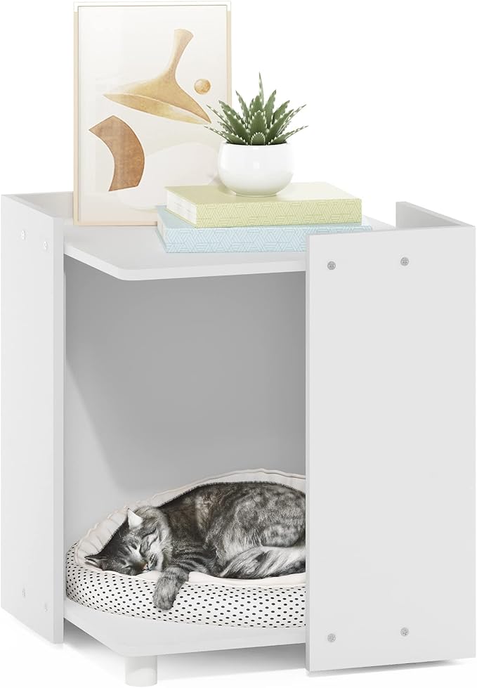 Furinno Peli Litter Box Enclosure, Solid White