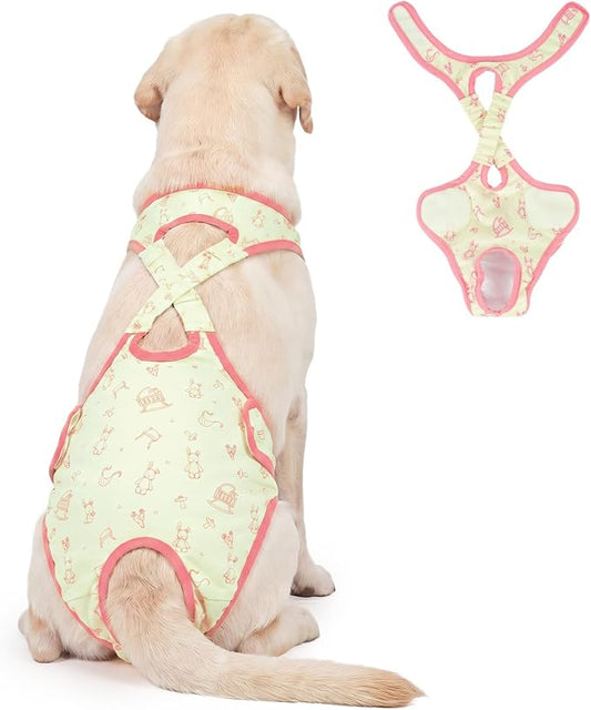 Lelepet Dog Diapers Female,Washable Reusable Dog in Heat Diaper,Leakproof Doggie Diapers for Female Dogs with Suspenders,Adjustable & Absorbent Pet Sanitary Pants for Period,Incontinence & Training