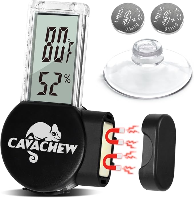 8W Reptile Heat Pad Set with Magnetic Thermometer and Humidity Gauge