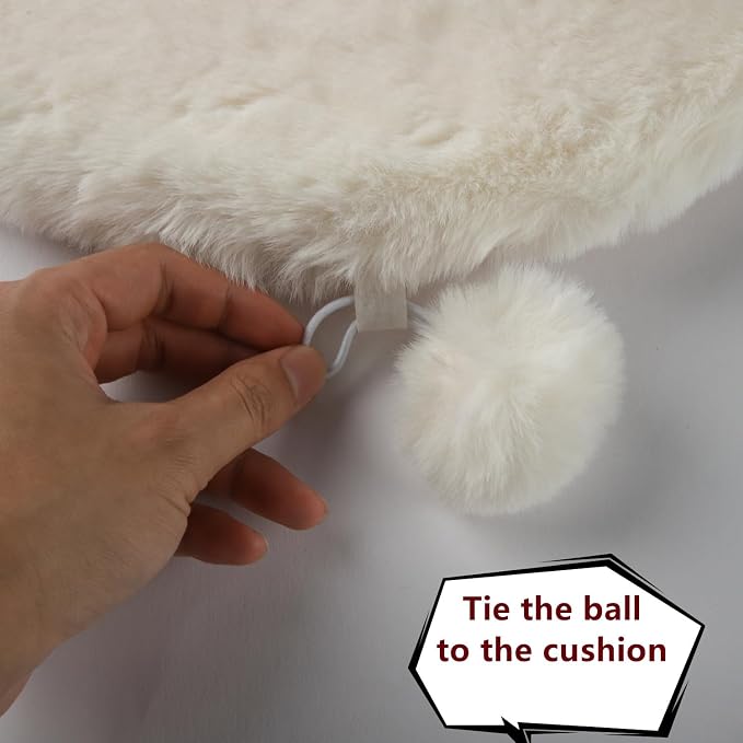 SHENGOCASE 10.6" x 17.5" Faux Rabbit Fur Cat Dog Bed Cushion Pad Mat for Cat Wall Box Furniture, Wall Bed Perch