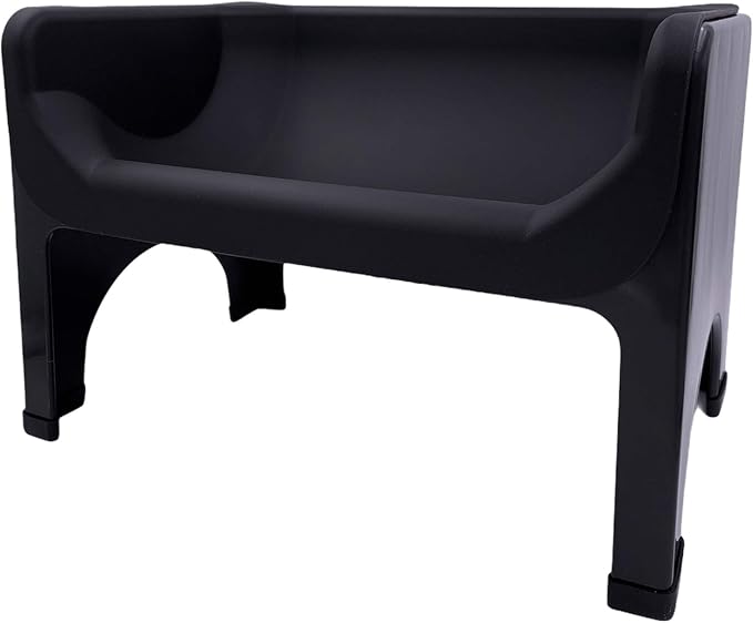 Fluff Trough Elevated Dog and CAT Feeder, Black, X-Large