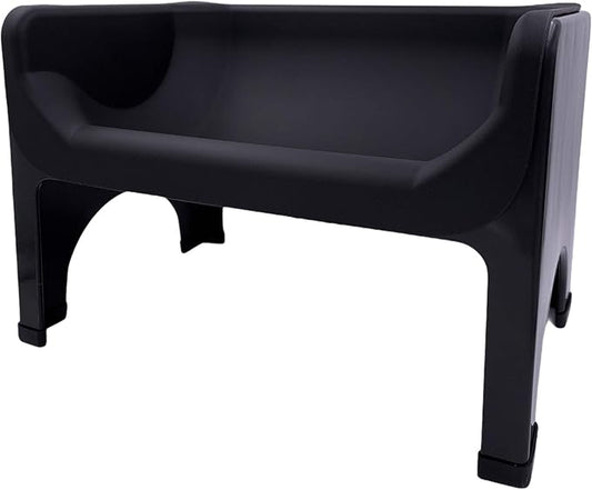 Fluff Trough Elevated Dog and CAT Feeder, Black, X-Large