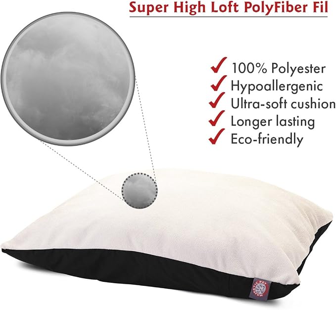 Majestic Pet Rectangle X-Large Dog Bed Washable – Removable Slipcover Pet Bed – Dog Crate Bed Super Value Pillow Dog Bed – Dog Kennel Bed for Sleeping - Dog Bed X-Large Breed 42 x 60 Inch – Black