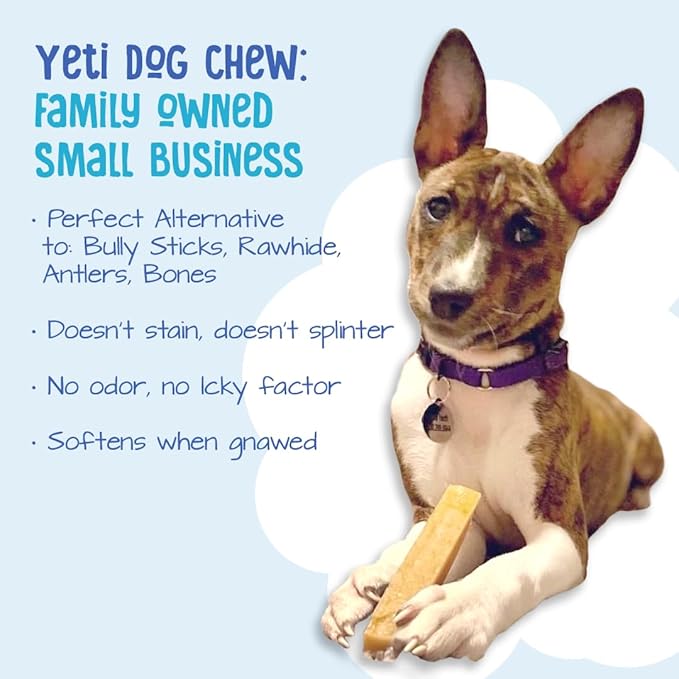 Yeti Dog Chew - Yak Cheese Himalayan - Healthy Long Lasting - Yak Chews for Large, Medium and Small Dogs - Yak Bones for Dogs - Natural Yak Cheese - XL, 5.5 oz