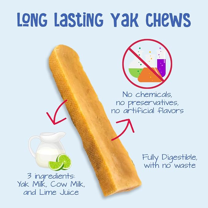 Yeti Dog Chew - Yak Cheese Himalayan - Healthy Long Lasting - Yak Chews for Large, Medium and Small Dogs - Yak Bones for Dogs - Natural Yak Cheese - 1 Piece, Small, 1.3 oz