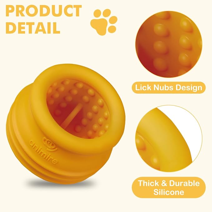 Treat Dispensing Dog Toy, Long-Lasting Interactive Puzzle Toys for Dogs, Stuffable Dog Enrichment Frozen Lick Treat Toy for Boredom, BPA Free Silicone Fetch Catch Chew Toy (Orange,M)