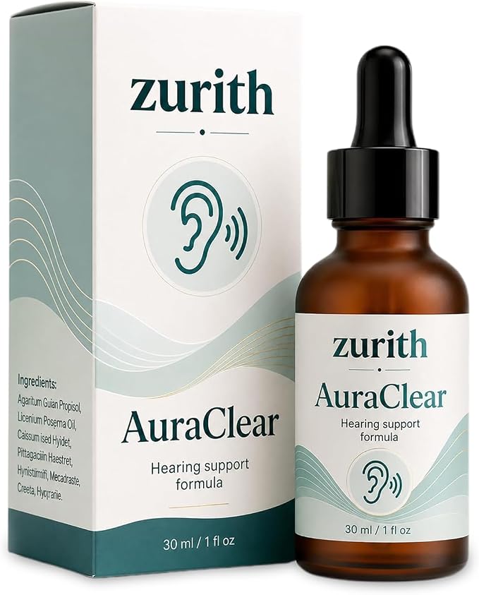 Zurith AuraClear Ear Cleaning and Relief Drops, Natural Care Formula for Ear Wax Softening, Canal Hydration & Daily Comfort, Easy-to-Use Drops, 30 Ml / 1 Fl Oz (1pc)