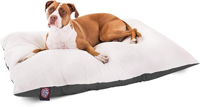 Majestic Pet Rectangle Large Dog Bed Washable – Removable Slipcover Pet Bed – Dog Crate Bed Super Value Pillow Dog Bed – Dog Kennel Bed for Sleeping - Dog Bed Large Breed 36 x 48 Inch – Gray