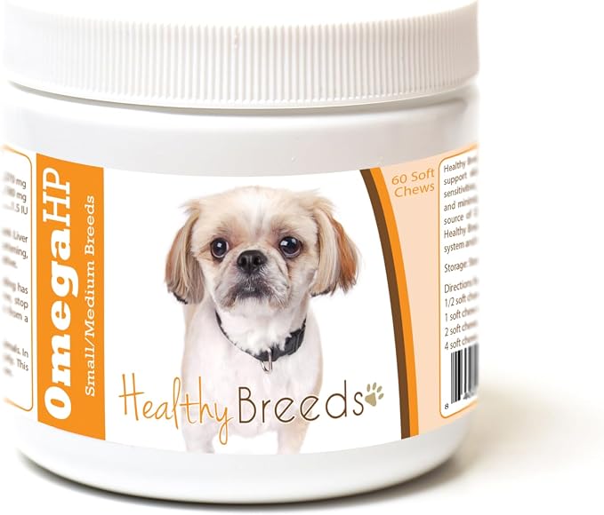 Healthy Breeds Peekapoo Omega HP Fatty Acid Skin and Coat Support Soft Chews 60 Count