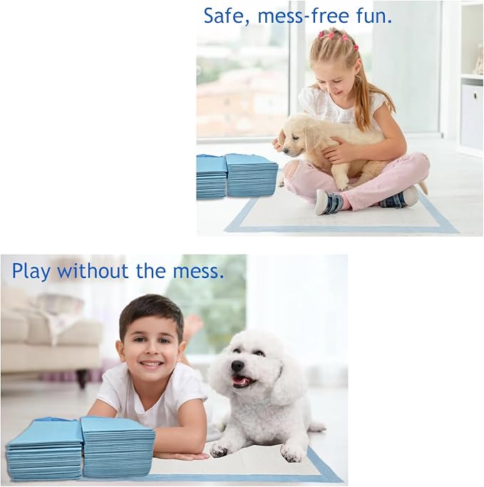 Puppy Pee Pads, 22 x 22 Inch 600 Count Pet Potty Training Pads for Dogs, Leak-Proof Quick Absorb 6-Layer Design, Ideal for Puppies, Cats, Rabbits, and Guinea Pigs, Blue