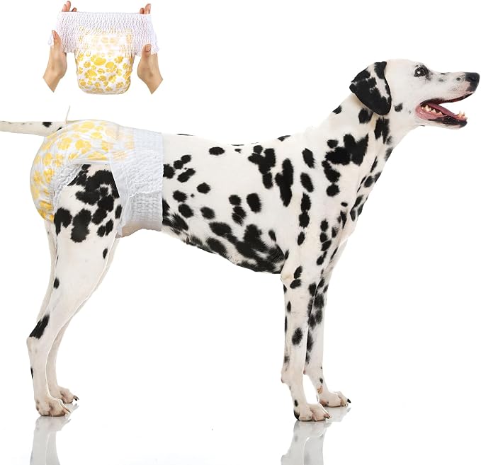 Dono Dog Diapers Female Large with Stretchy Waist, Disposable Pull Up Full Wrap Puppy in Heat Period Diapers, 360° Leak-Proof Super Absorbent Doggie for Small Medium Large Dogs