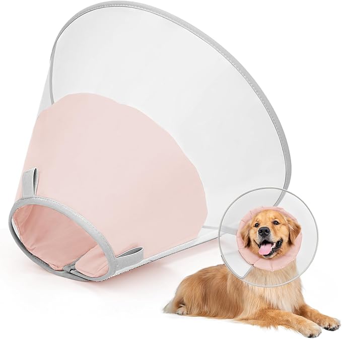 Dog Cone Collar to Stop Licking with Soft Liner, Comfortable Elizabeth Recovery Collar for Large Medium Dogs After Surgery, Pet Neck Head Cone Alternative,XXL