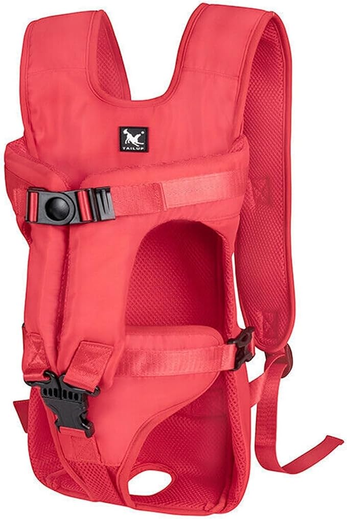 Pet Backpack for Cat Thickened Sponge Front Dog Backpacks Portable Puppy Transportation Bags(Charming Red,M)