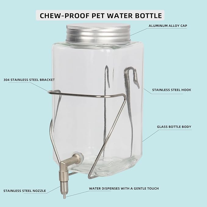 Rabbit Water Bottle, Bird Non drip Water Dispenser, Suitable for Guinea Pigs, Totoro, Rats, Hamsters and Other Small Animals(33 oz)