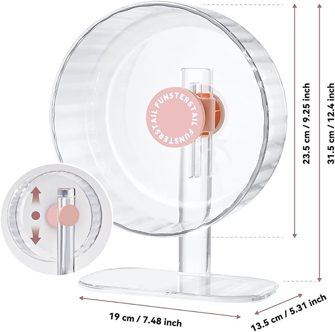 Super Silent Hamster Wheel 8.7 Inch, Magnetic Large Rat Wheel for Chinchilla, Gerbil, Guinea Pig, Cat, Mouse, Sugar Glider and Dwarf, Syrian Hamster Accessories (Peach Pink)