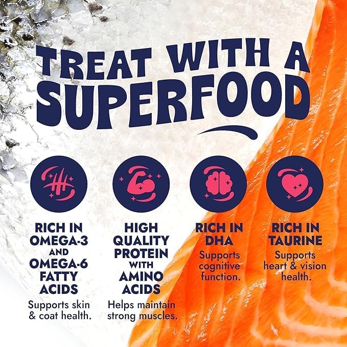 Finfare Freeze Dried Salmon Skin Treats for Dogs, Protein & Omega-3s, Grain Free Salmon Dog Training Treats, Crafted in USA, Strips - 4oz