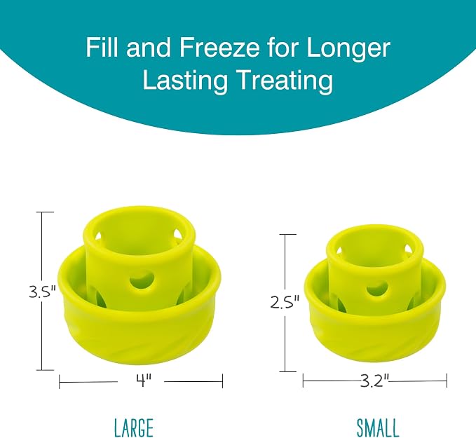 Messy Mutts Totally Pooched Puzzle 'n Play Mushroom | Stuffable Treat Toy for Dogs |Durable TPR | 3.25”” x 2.5” (Small) Dog Toy | Green