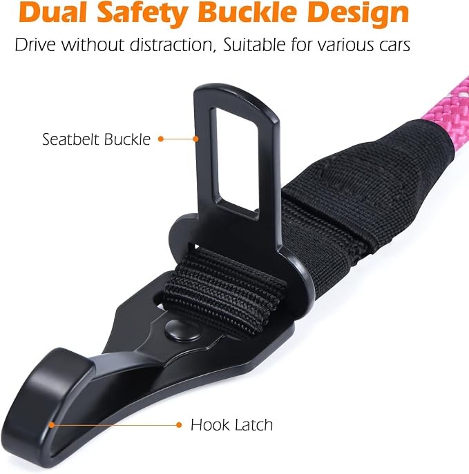 PetBonus Dog Seat Belt for Car and 2-Pack Silicone Collapsible Dog Bowls