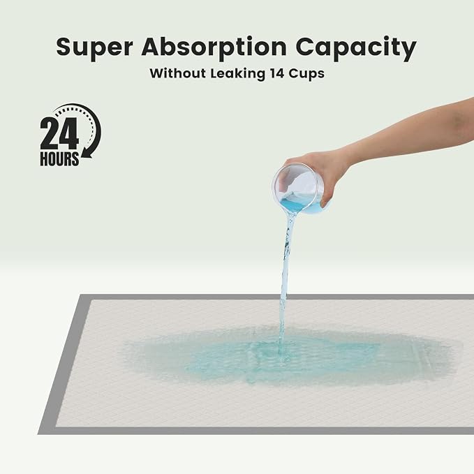 Gardner Pet 5XL 37"x54" Dog Pee Pads Extra Large, Super Absorbent & Leak-Proof Dog Potty Training Pads, Nop-Slip Bottom Puppy Pads, 25 Count Grey
