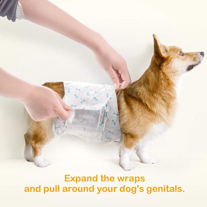 Dono Disposable Male Dog Diapers, 56PCS | Wetness Indicator, Super Absorbent Male Wraps Belly Bands, Leak Protection