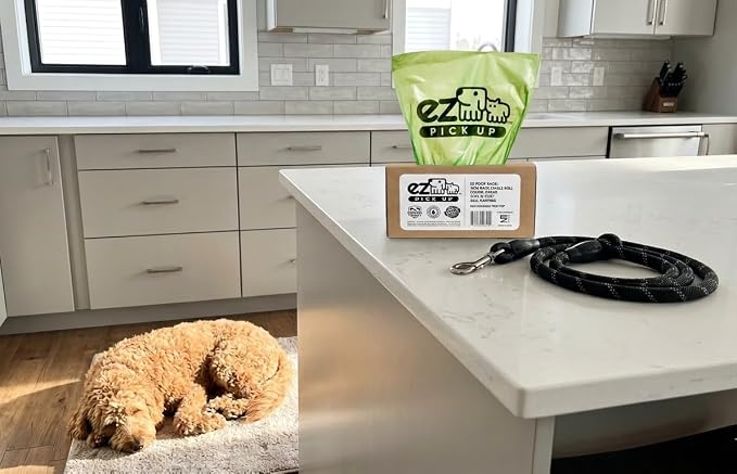 1000 Pet Waste Disposal Dog Poop Bags, EZ Pickup Bags Green (Single roll, not on Small Rolls)
