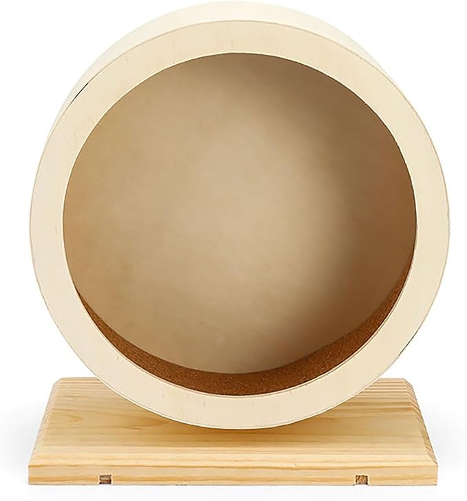 Hamster Exercise Wheel，Small Animals Running Toy Suitable for Rat, Pig, Chinchilla, Gerbil, etc. pet Wooden Harmless, Handmade (S)