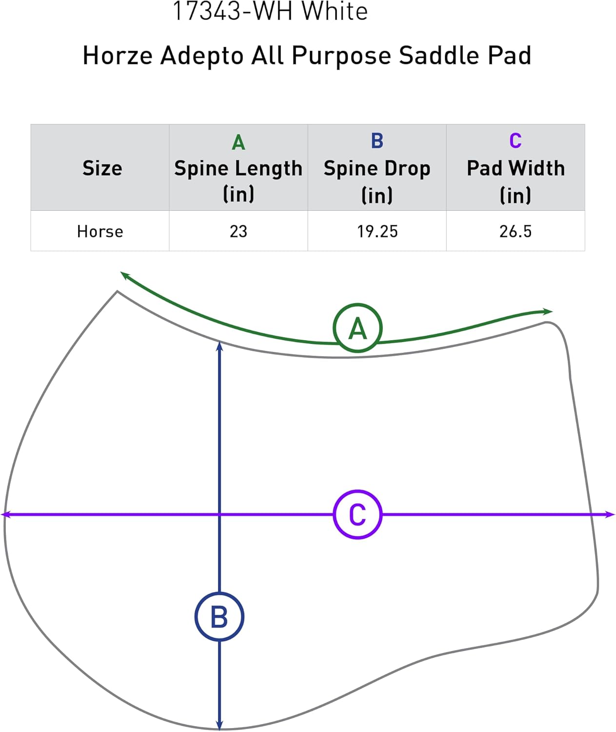 HORZE Adepto Padded All Purpose Quilted Equestrian Saddle Pad for Horses with Two-Tone Trim
