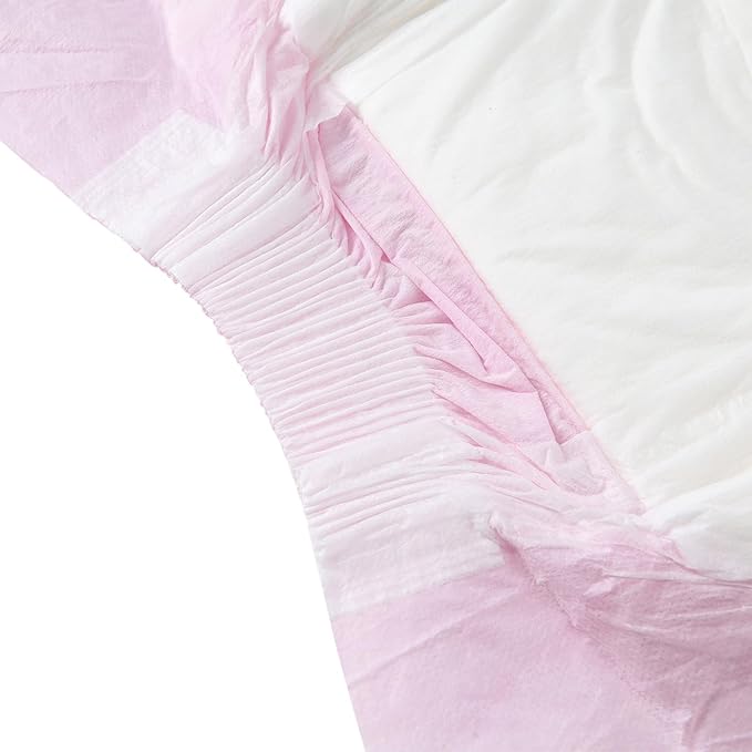 CutiePlusU Disposable Diaper Protective Underwear Absorbent Briefs Dry Surface - Pink 10 Pieces