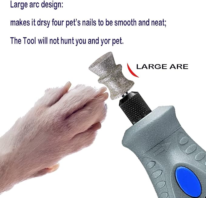 Diamond Dremel Dog Nail Grinder Bits for Rotary Tool-1/8'' Dremel Dog Nail Grinder Attachment-Pet Nail Grinder Bit Work for Animals Nail Care Large A 1P