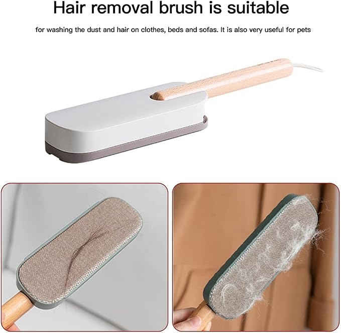 Electrostatic Lint Remover Handheld Hair Removal Brush Household Bedroom Clean Dust Reusable Sofa Clothes Self-Cleaning Sticking(Green-As Shown)
