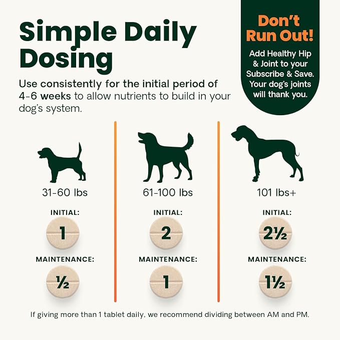VetriScience Glycoflex 3 Clinically Proven Hip and Joint Supplement for Dogs - Maximum Strength Dog Supplement with Glucosamine, MSM, Green Lipped Mussel & DMG - 2 Pack (120 Chewable Tablets Each)