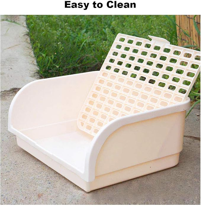 2 Pcs Guinea Pig Bed Mat Washable, Rabbit Winter Bed Pad for Indoor, Warm Small Animal Bed Mattres & Large Rabbit Litter Box, Small Animal Potty Trainer, Bunny Corner Toilet Box for cage