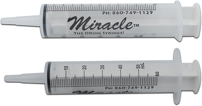 Miracle Oring Syringe- 60 ml Catheter Tip Syringe- Package Contains 6 Individually Wrapped Sterile Oring Syringes for Handfeeding Animals, Administering Supplements, Measuring Liquids, and More