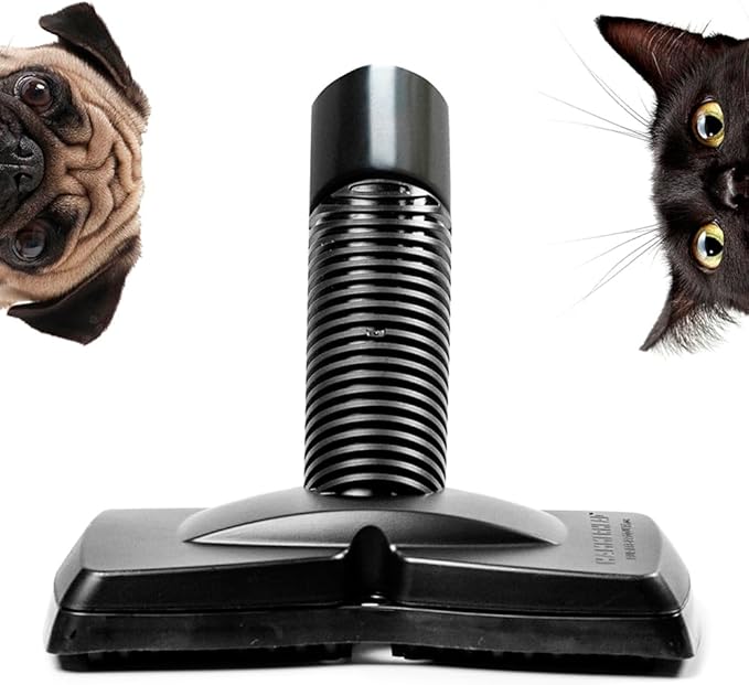Hammerhead Pet Hair Remover Vacuum Attachment, Wide Rubber Brush for Dog & Cat Hair, Fits 1-1/4, 1-3/8 & 1-1/2 in Round Hoses, for Couch, Car, Carpet & Upholstery