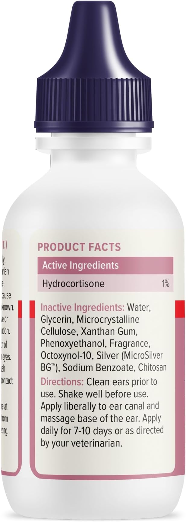 Vetnique Oticbliss Dog Ear Infection Treatment for Dogs & Cats, Otic Ear Solution with 0.2% MicroSilver BG and 1% Hydrocortisone, Medicated Drops for Yeasty Odor, Discharge, Redness, Swelling