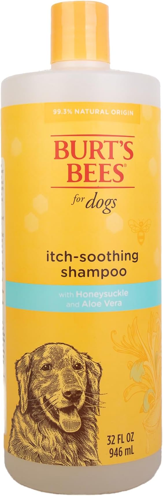 BURT'S BEES FOR PETS Itch Soothing Dog Shampoo with Honeysuckle, 95% Natural Origin, pH Balanced, No Sulfates, Parabens, or Phthalates, Relieves Itchy Skin, 32 Fl Oz - 2 Pack