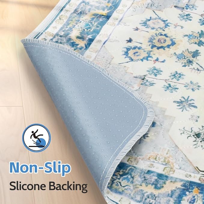 Blue Waterproof Washable Pee Pads for Dogs - Reusable, Super Absorbent, Non-Slip Potty Pads - 60"x48" - 2 Pack