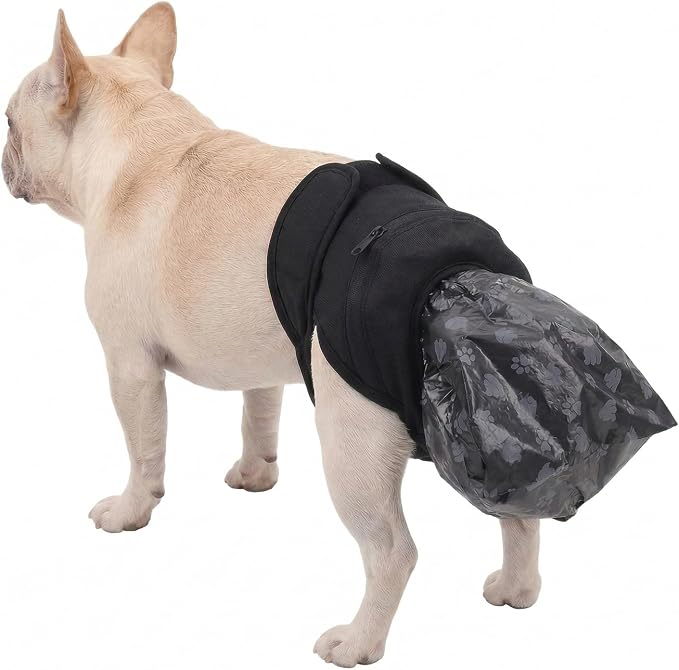 Reusable Dog Poop Pants with 50pcs Poop Bags, Adjustable Sanitary Pants for Incontinence & Outdoor Walking, Convenient Poop Collection for Senior & Disability Dogs (M)
